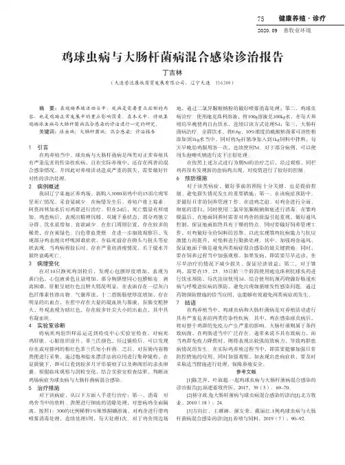 鸡球虫病与大肠杆菌病混合感染诊治报告