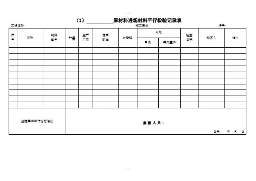 平行检查记录