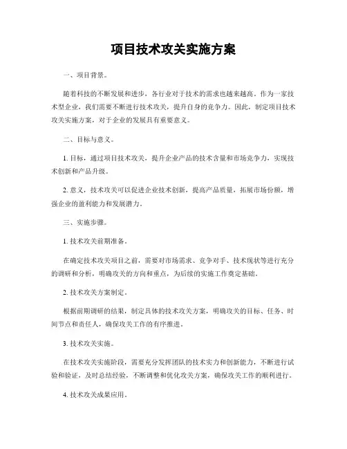 项目技术攻关实施方案