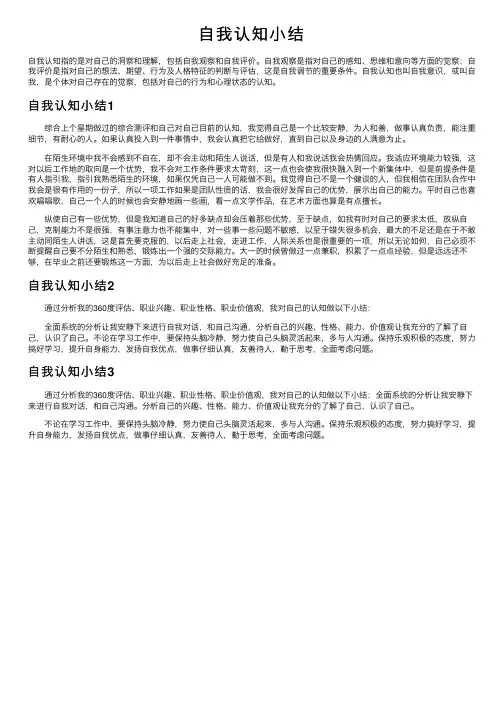 自我认知小结
