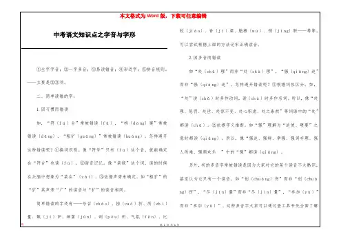 中考语文知识点之字音与字形