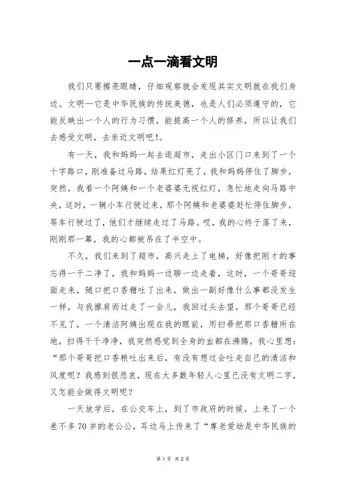 一点一滴看文明_高二作文_5