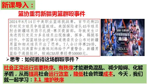 3.1 维护秩序 课件(共22张PPT)-八年级道德与法治上册同