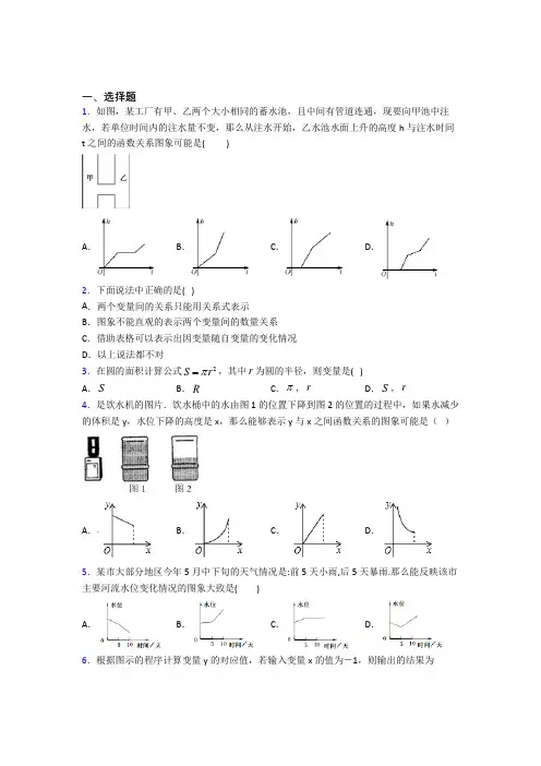 (北师大版)苏州市七年级数学下册第三单元《变量之间的关系》测试卷(答案解析)