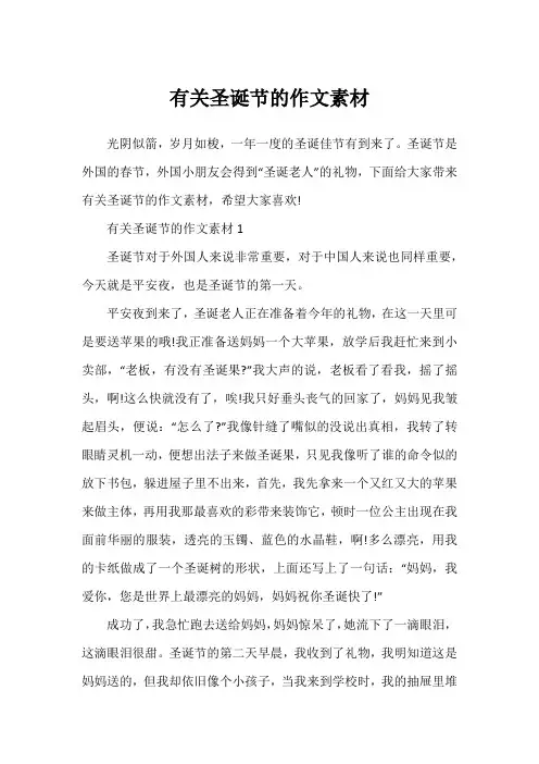 有关圣诞节的作文素材