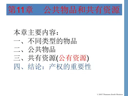 课件：第11章 公共物品和共有资源