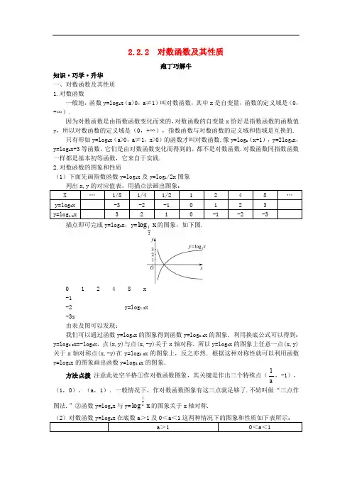 高中数学 第二章 基本初等函数(Ⅰ)2.2.2 对数函数及其