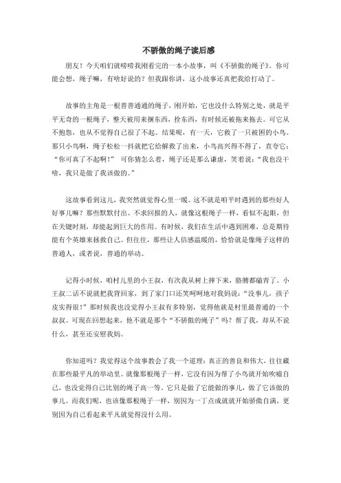 不骄傲的绳子读后感