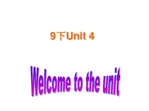 牛津译林版九年级英语上册课件：Unit 4 Welcome to the unit课件 (共31张PPT)