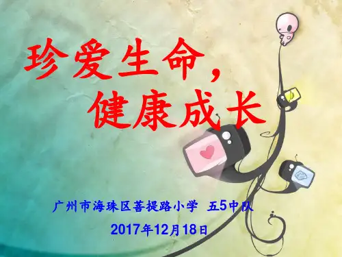 珍爱生命 健康成长生命教育主题班会 ppt课件