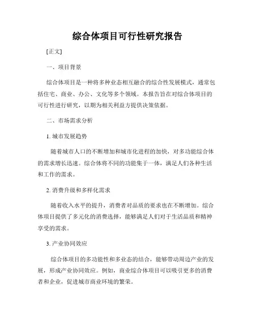 综合体项目可行性研究报告