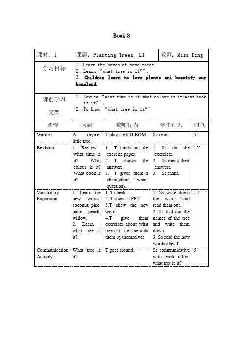 绿色环保教案 Planting Trees