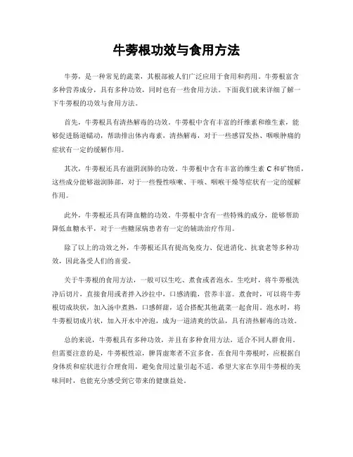 牛蒡根功效与食用方法