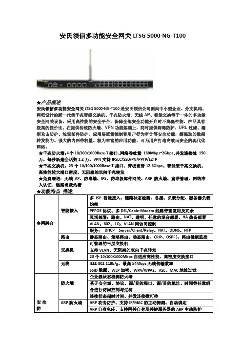 多功能安全网关T100