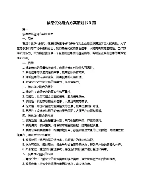 信息优化融合方案策划书3篇