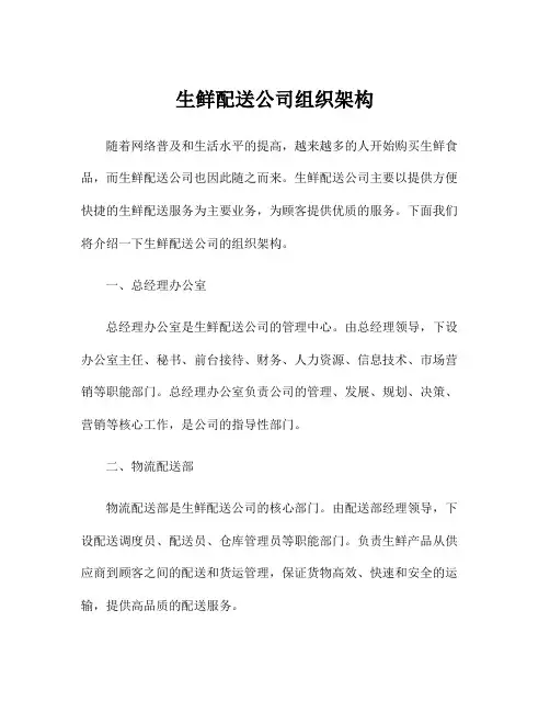 生鲜配送公司组织架构