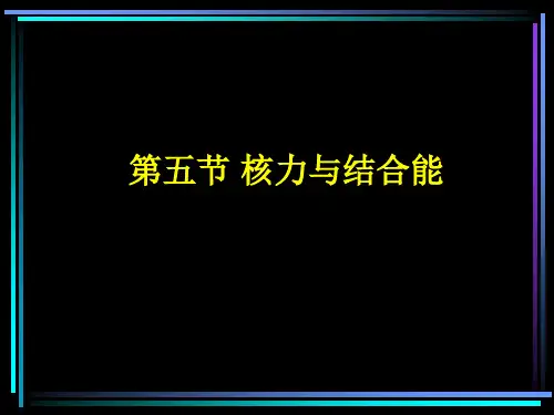 高二物理选修3-5 核力与结合能 ppt