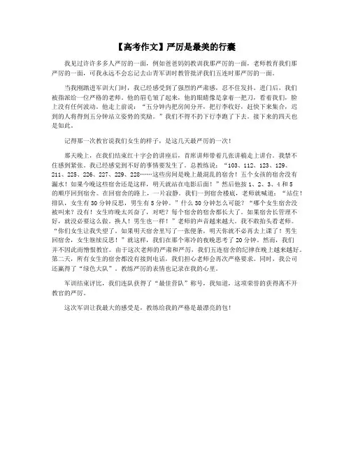 【高考作文】严厉是最美的行囊