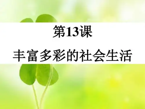 【初中历史】丰富多彩的社会生活ppt6 北师大版