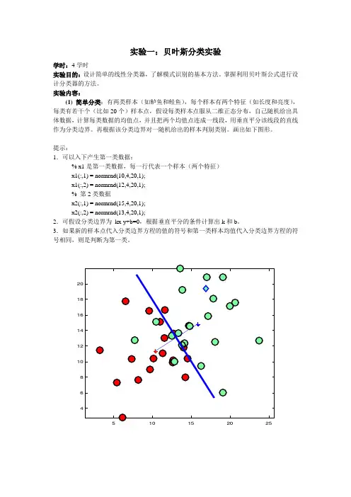 实验一贝叶斯分类实验