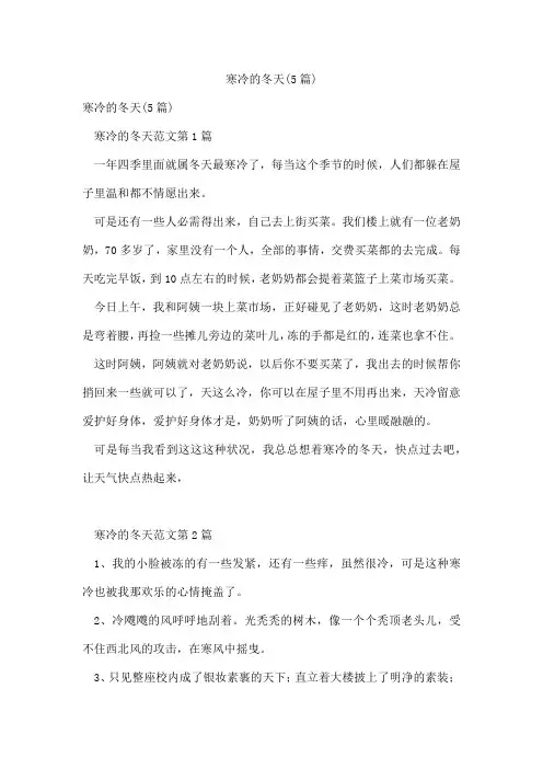 寒冷的冬天(5篇)