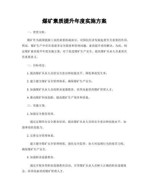 煤矿素质提升年度实施方案