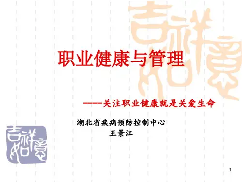 湖北省疾病预防控制中心王景江-职业健康管理