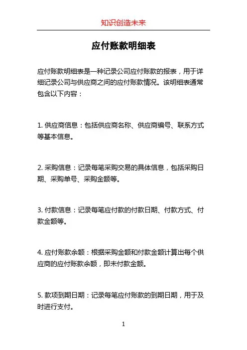 应付账款明细表 (3)