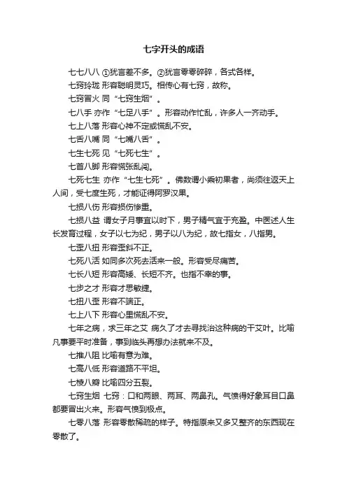 七字开头的成语