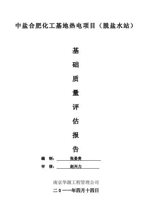 基础质量评估报告脱盐水站