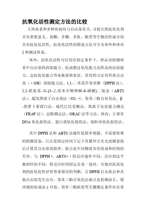 抗氧化活性测定方法的比较[优化]