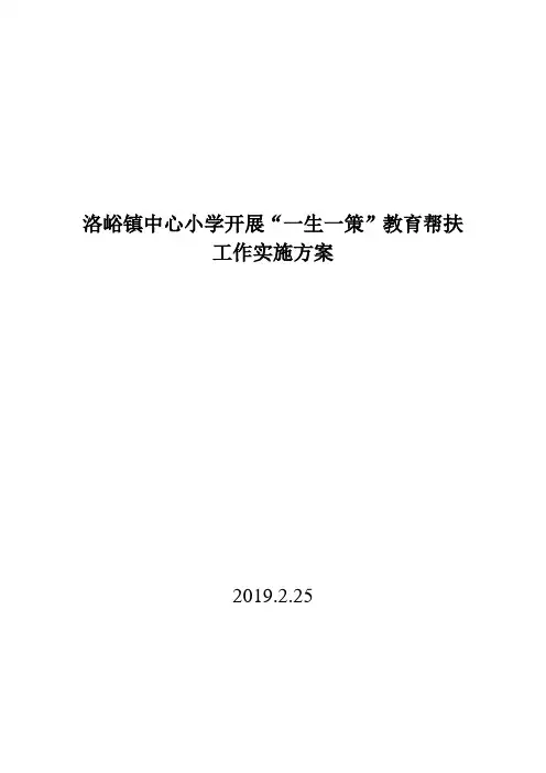(完整版)一生一策实施方案