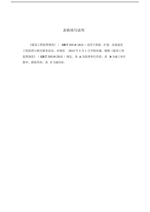 (完整版)整套监理报审表.doc