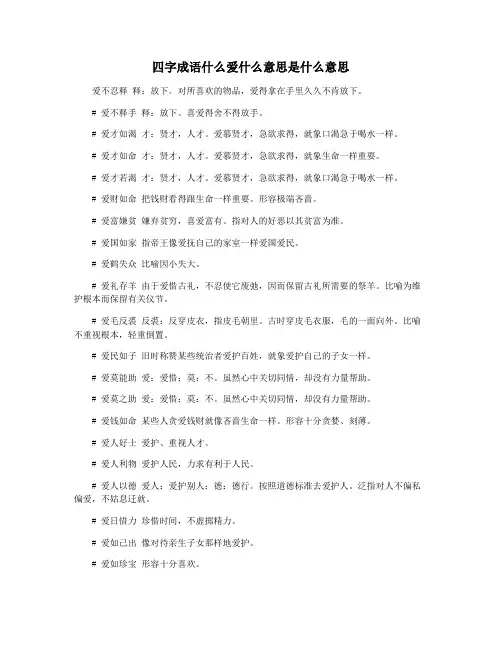 四字成语什么爱什么意思是什么意思