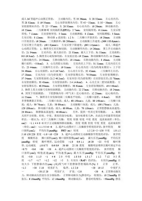 心脏超声正常值