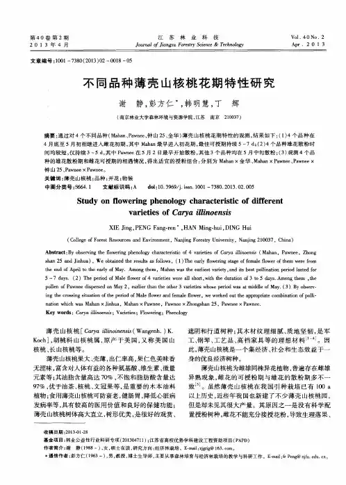 不同品种薄壳山核桃花期特性研究
