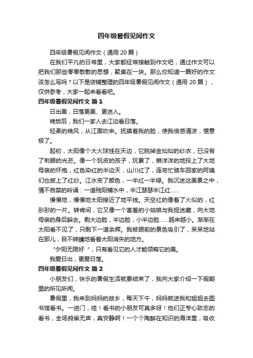 四年级暑假见闻作文