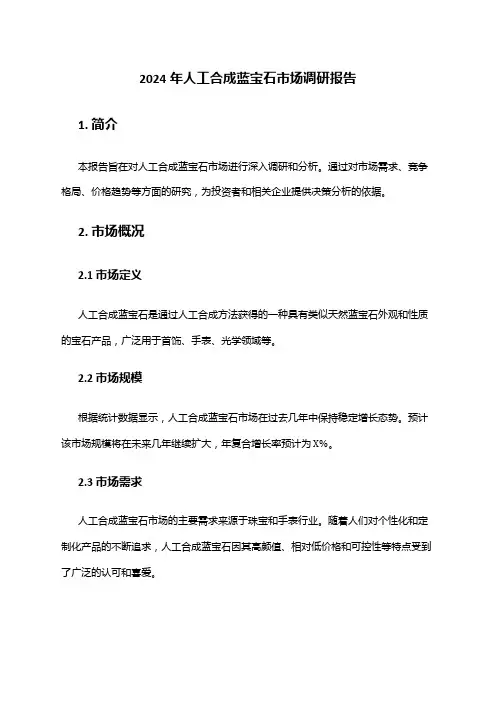 2024年人工合成蓝宝石市场调研报告