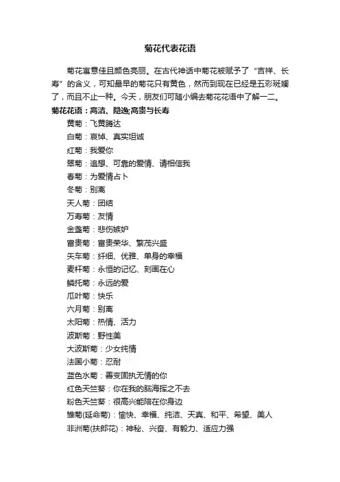 菊花代表花语