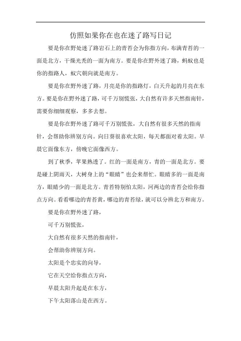 仿照如果你在也在迷了路写日记
