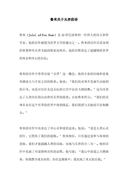鲁米关于无界的诗