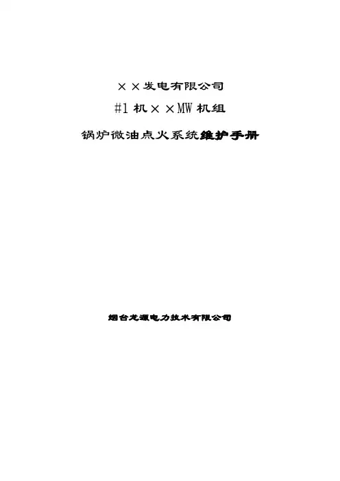 微油点火系统维护手册