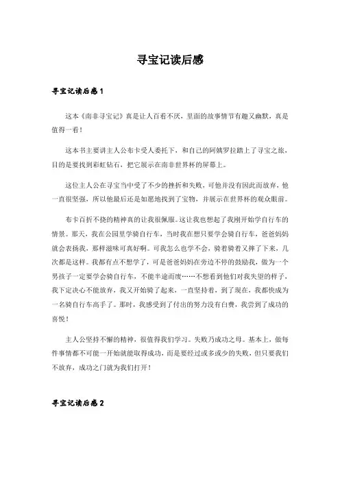 寻宝记读后感_1