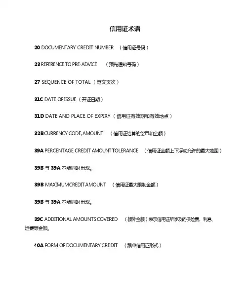 信用证术语