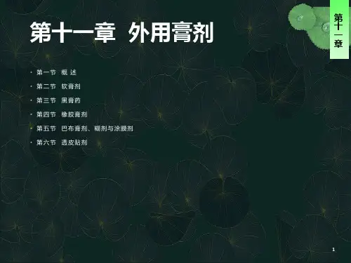 医院常见药物介绍-第11章外用膏剂