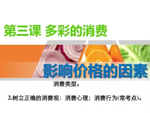 高中政治一轮复习 经济生活 3多彩的消费