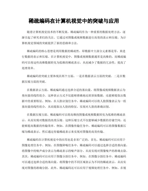 稀疏编码在计算机视觉中的突破与应用