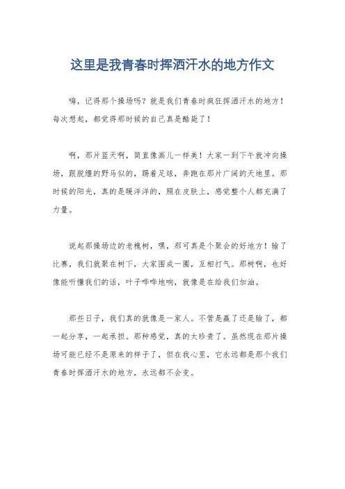 这里是我青春时挥洒汗水的地方作文