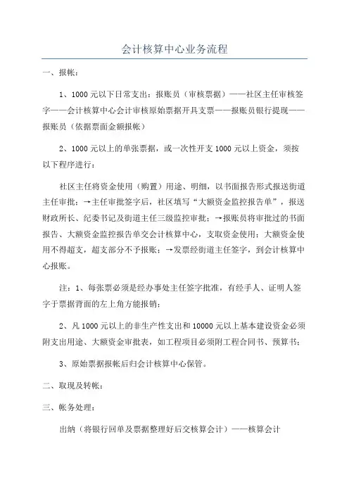 会计核算中心业务流程