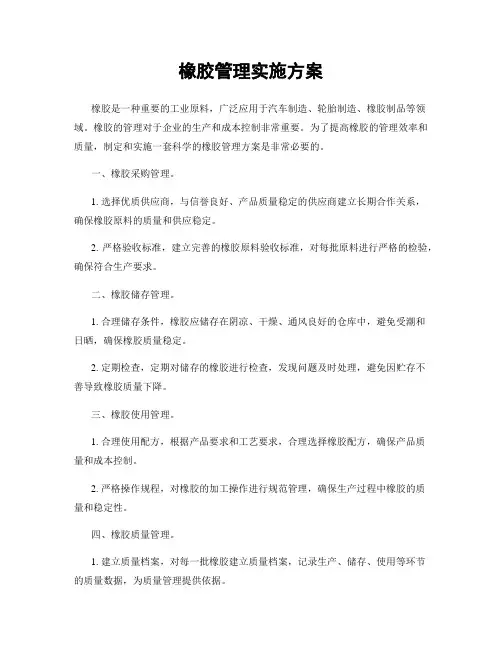 橡胶管理实施方案